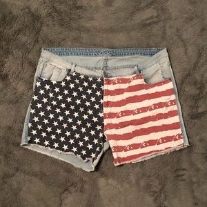 American Flag Jean Shorts